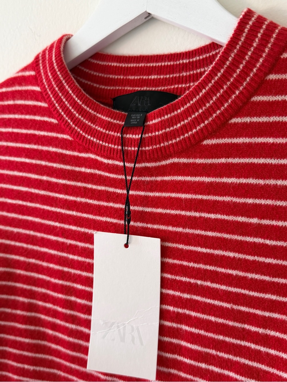 ZARA Red / White Striped Sweater - Picture 2 of 4